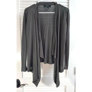 Forever 21 Gray Knit Open Front Waterfall Women's Cardigan Sweater Shawl Sz S